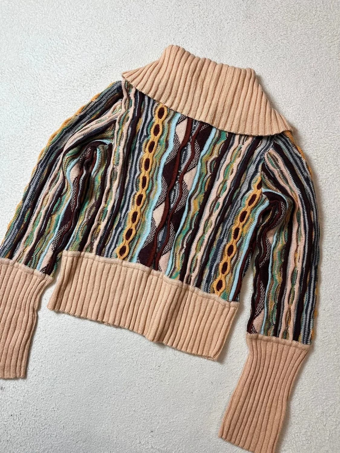 미쏘니 00's 투웨이 3D 케이블 하이넥 니트 가디건 PN7094 상품이미지7