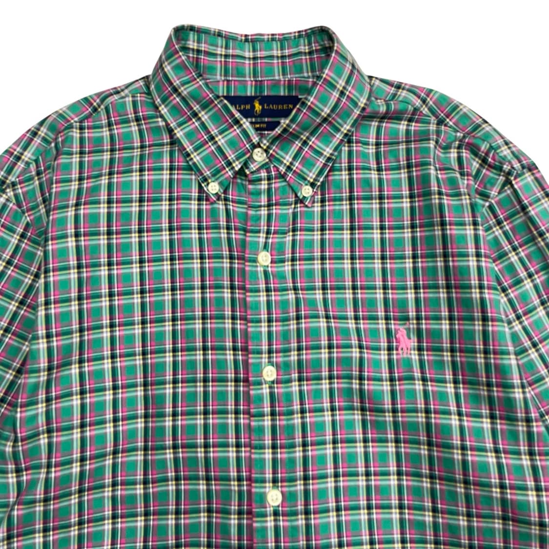폴로 랄프로렌 딸기우유맛 포니 그린 체크 셔츠 상품이미지4