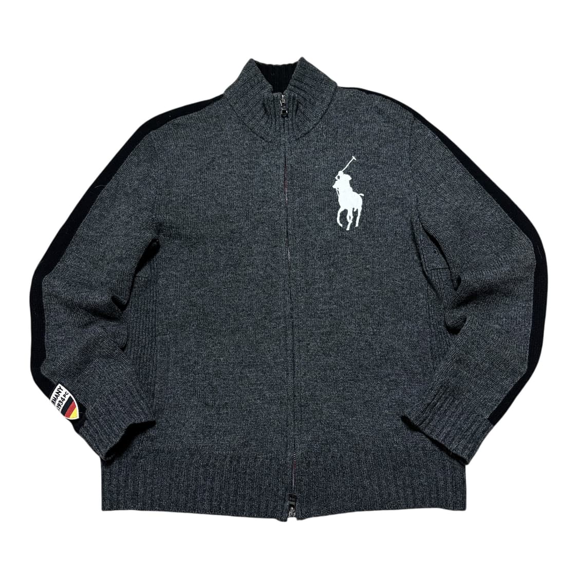 폴로 랄프로렌 램스 울 독일 화이트 빅포니 투웨이 니트 집업 상품이미지1