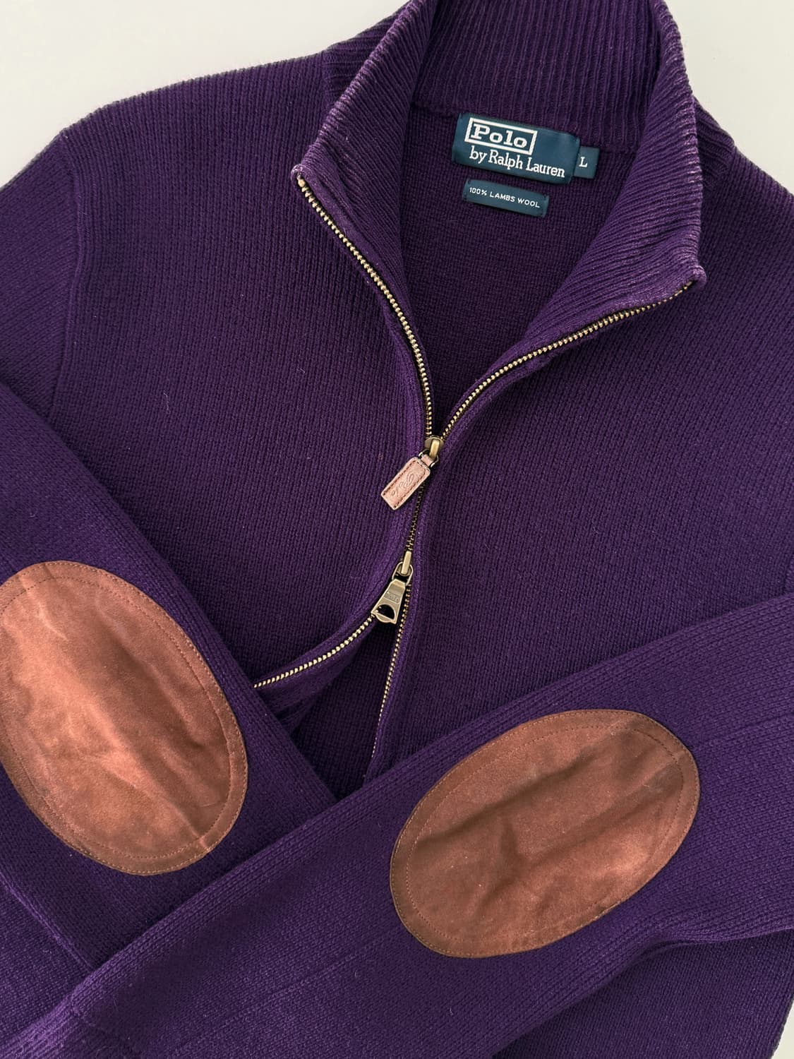 폴로 랄프로렌 루즈핏 00‘s 엘보우 패치 울 니트집업 상품이미지3