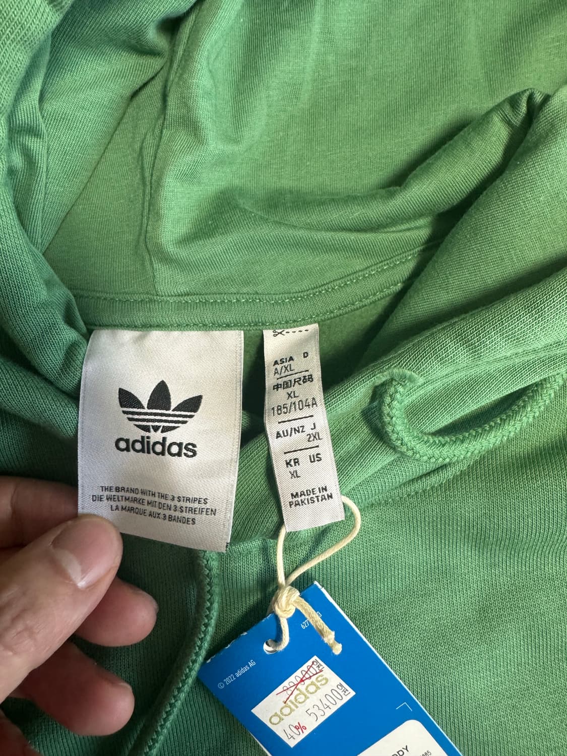(XL) 아디다스 그린 후드티 새상품 상품이미지4