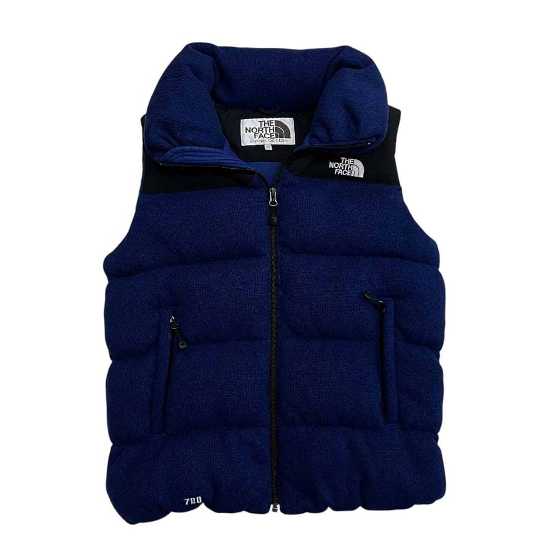 노스페이스 블랙배색 로고 네이비 니트 패딩조끼 85 상품이미지3