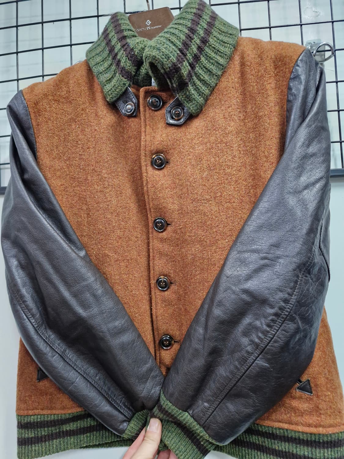 100L 커스텀멜로우(코오롱) 모 혼방 소가죽 자켓. 상품이미지5