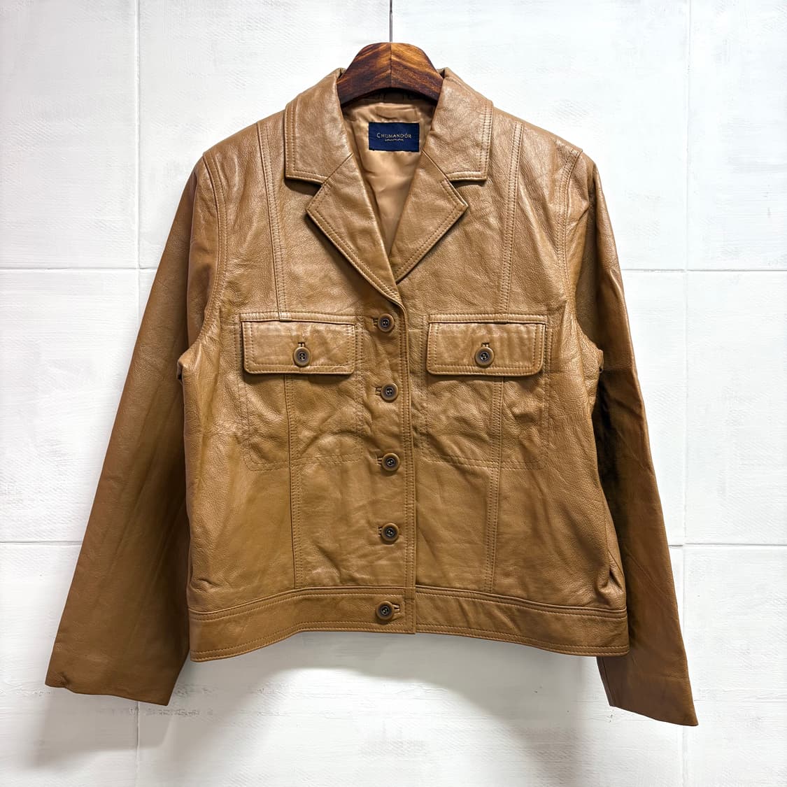 CHUMANDOR 피그스킨 가죽 카멜 트러커 자켓 JPN 상품이미지1