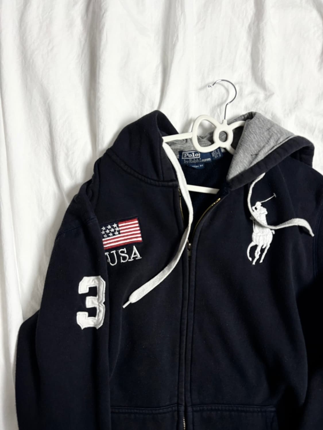 폴로 usa 블랙 빅포니 후드집업 상품이미지3
