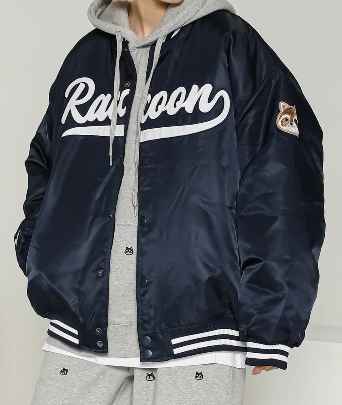 [테이크이지]  라쿠 베이스볼 오버자켓(네이비) 상품이미지1