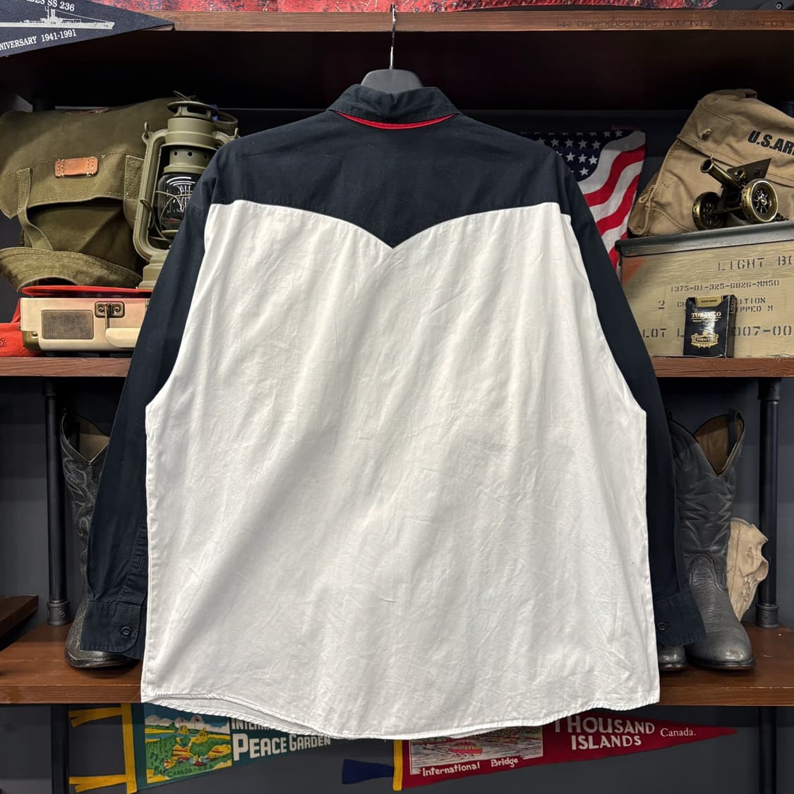 90s 팬핸들 슬림 웨이브 파이핑 요크 오버사이즈 웨스턴셔츠 N600 상품이미지2