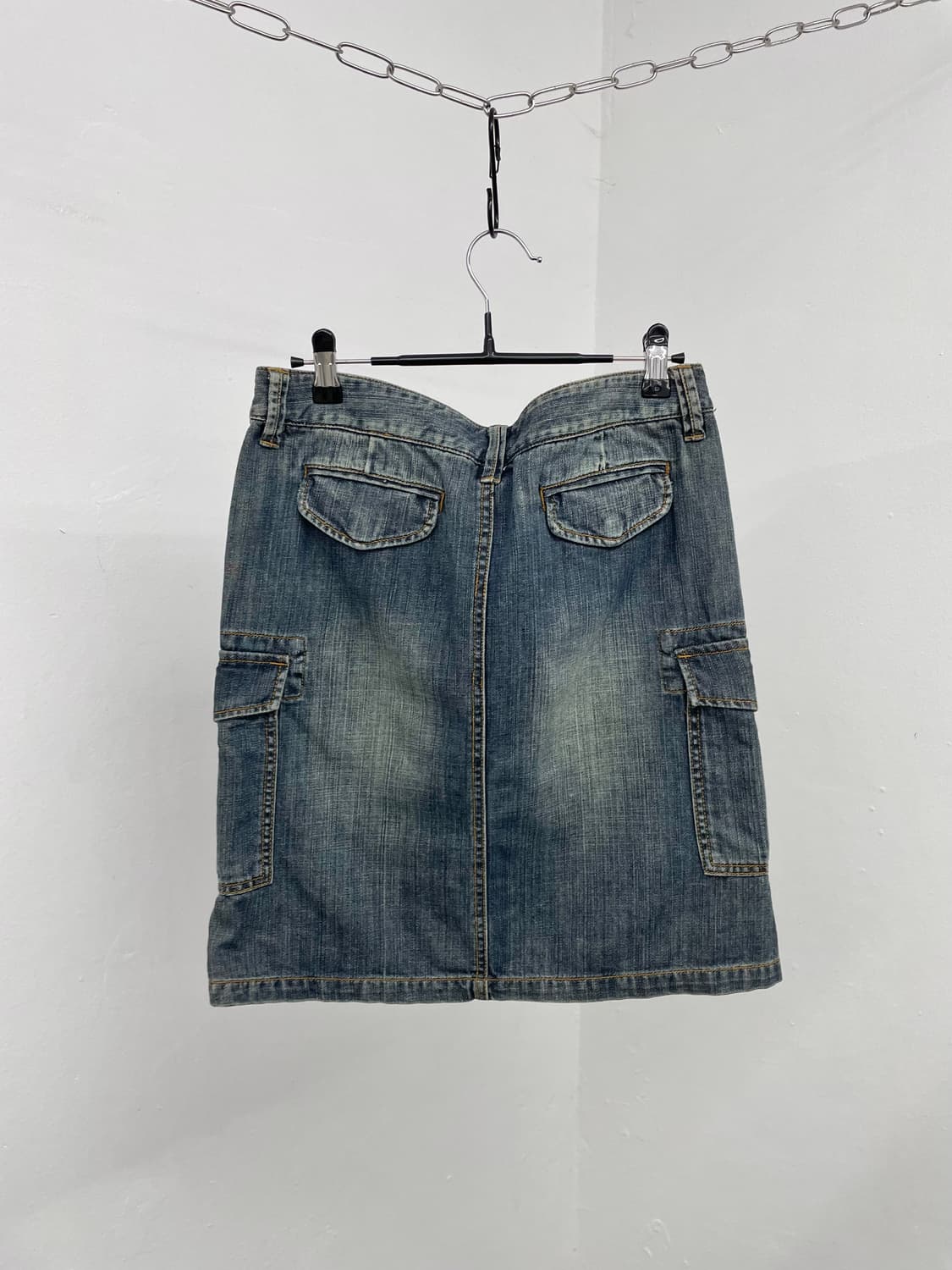 데님 절개 자수 미디 스커트  상품이미지7