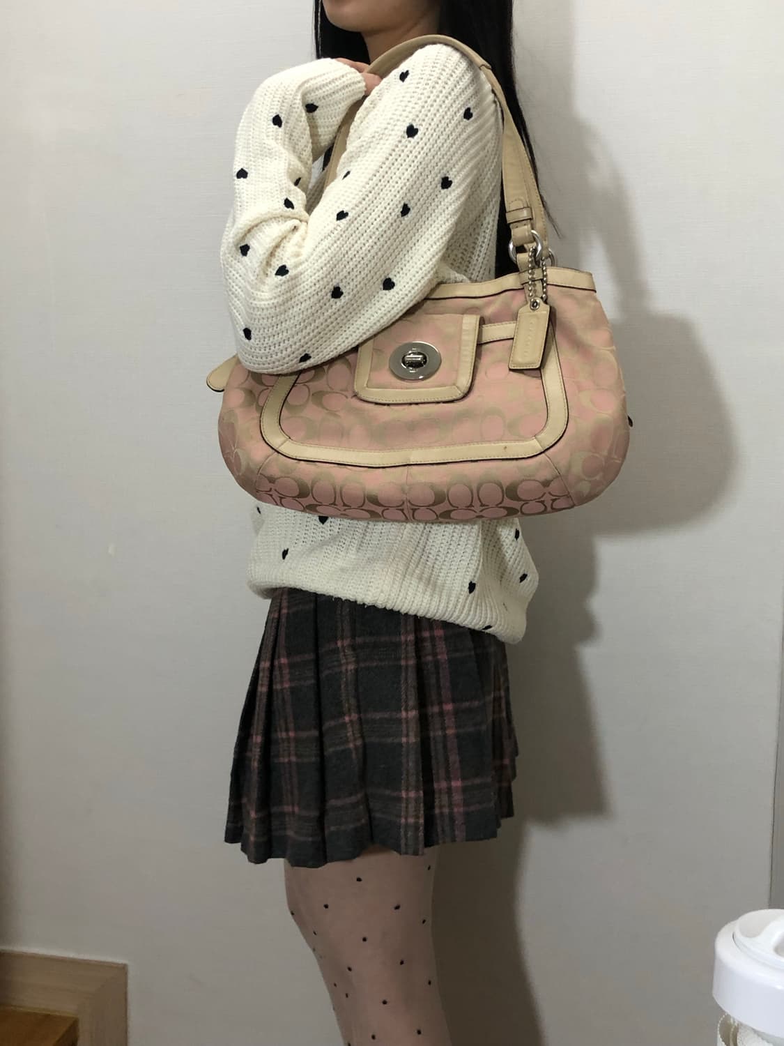 빈티지 코치 핑크 토트백 상품이미지6