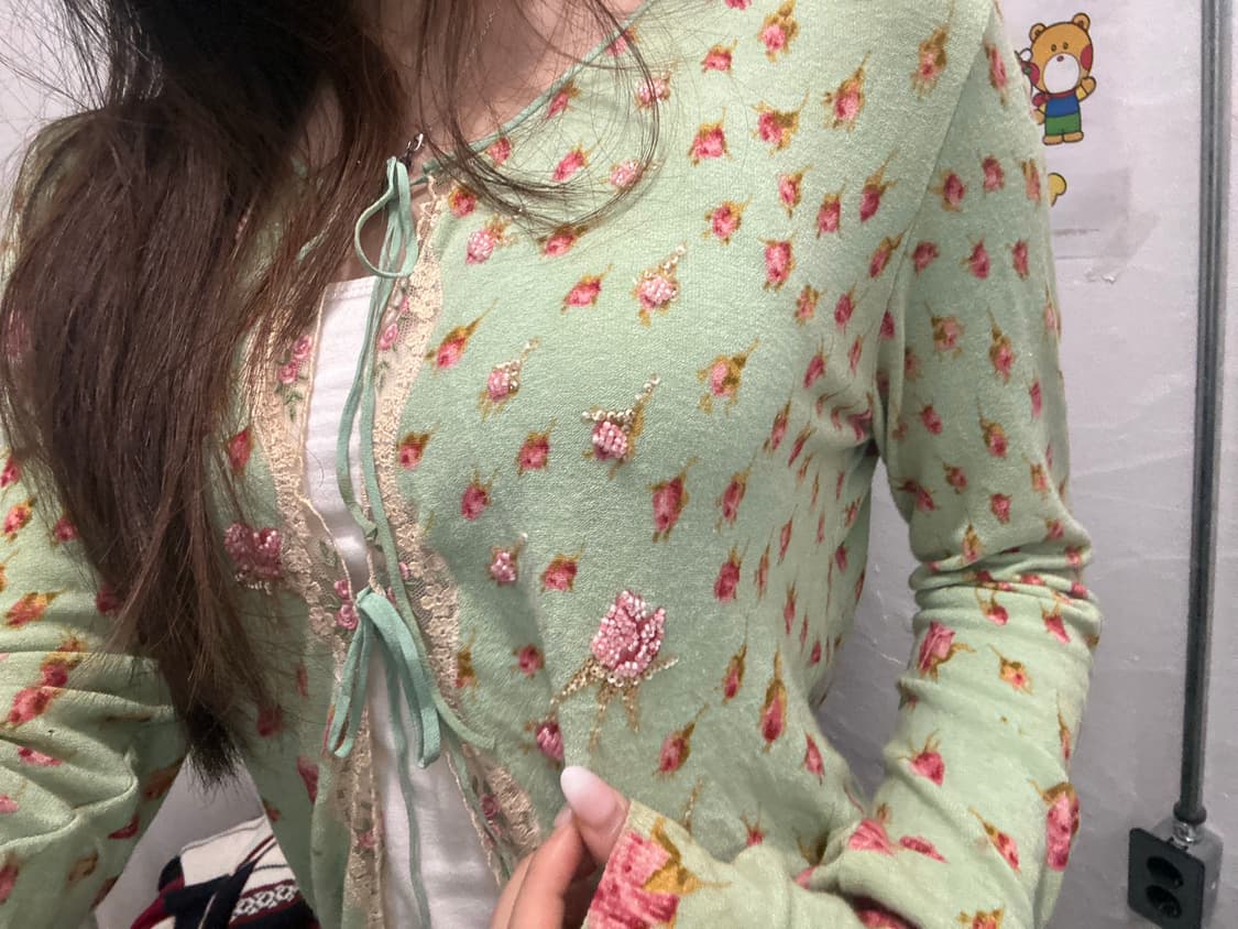 빈티지 가디건 실크100 안나 모리나리 상품이미지6