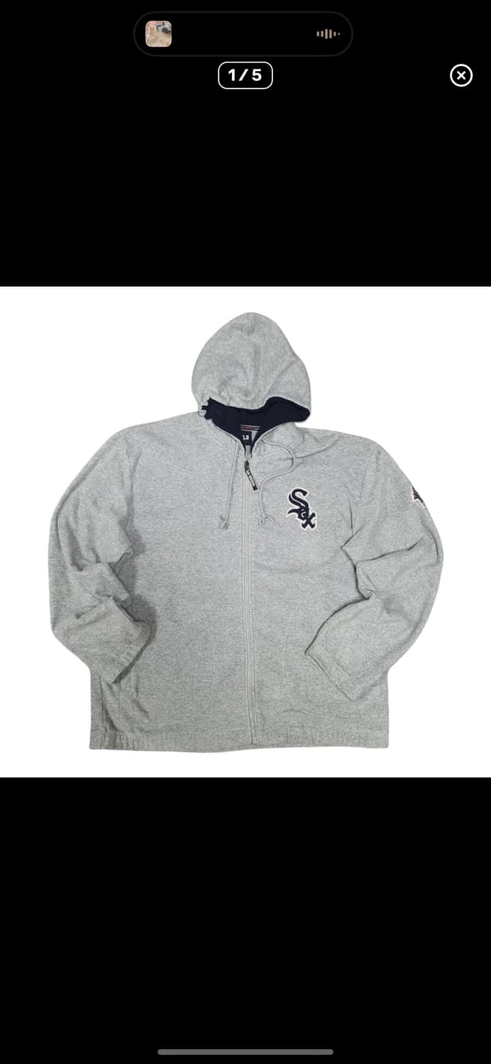 바배) MLB 시카고 그레이 플리스 후드 집업 상품이미지1
