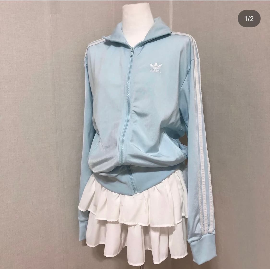 빈티지 아디다스 하늘 져지 상품이미지1