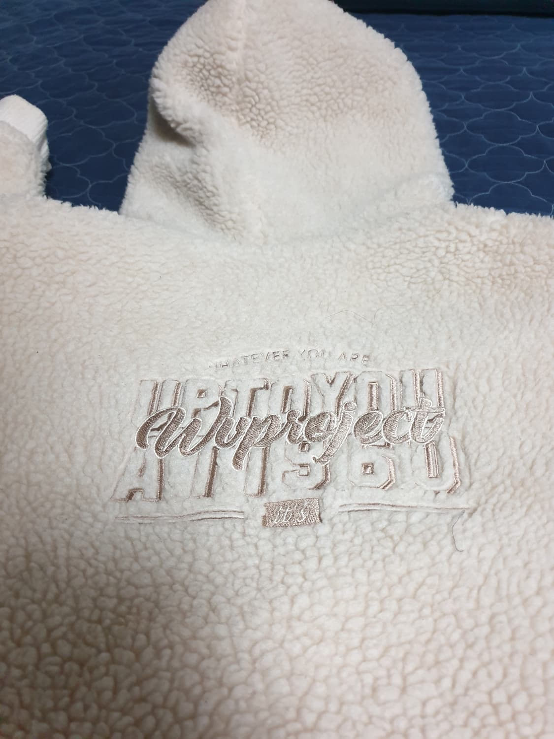 더블유브이프로젝트 오버핏 뽀글이 후드 짚업자켓 아이보리(M) 상품이미지2