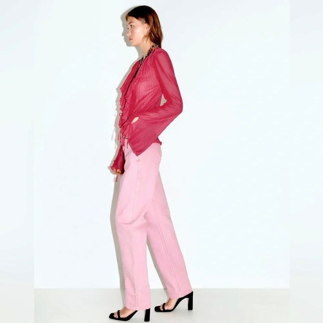 ZARA 자라 딸기우유 데님 상품이미지4