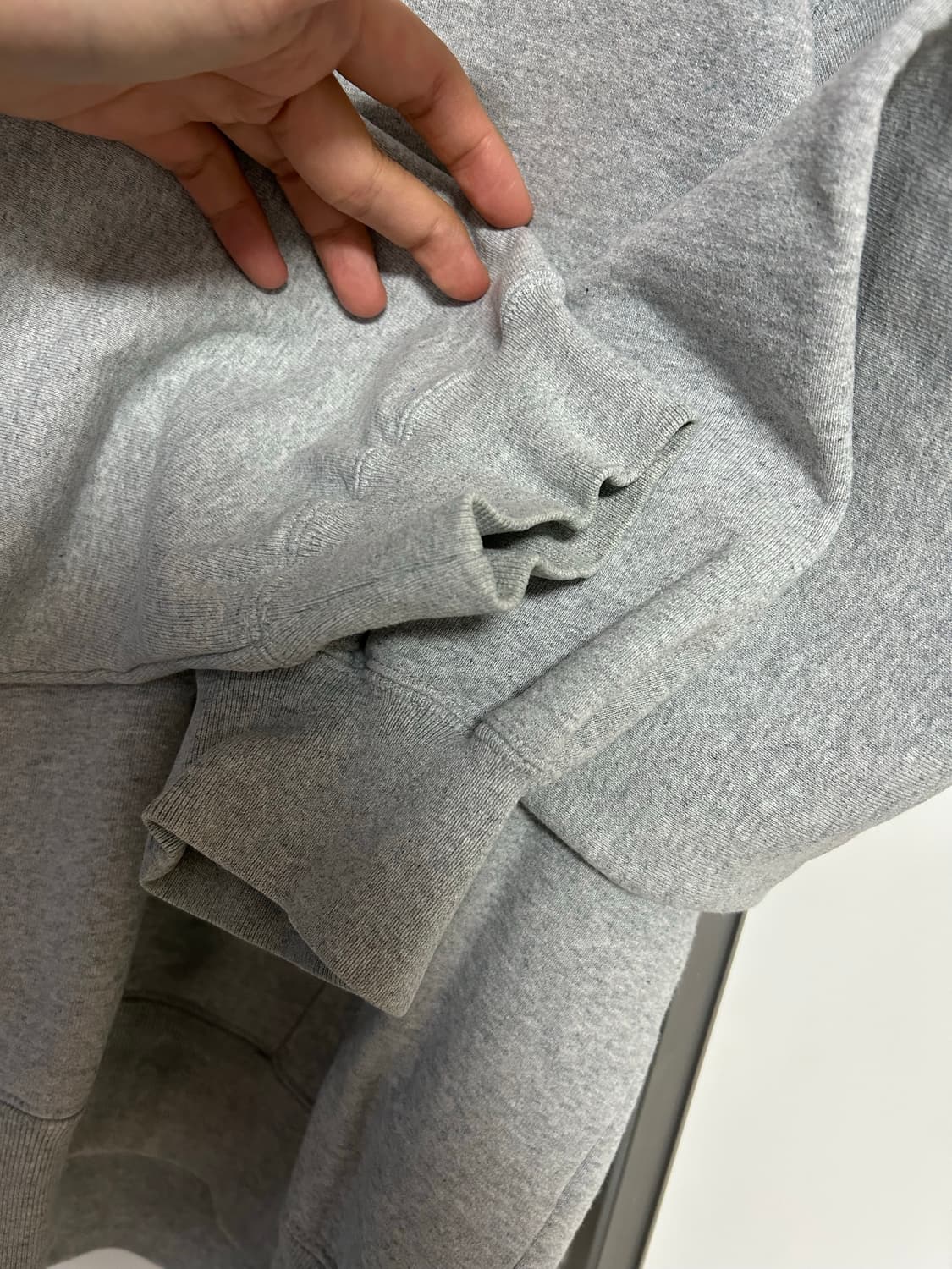 [L] 슈프림 패치워크 레더 후드 그레이 상품이미지3