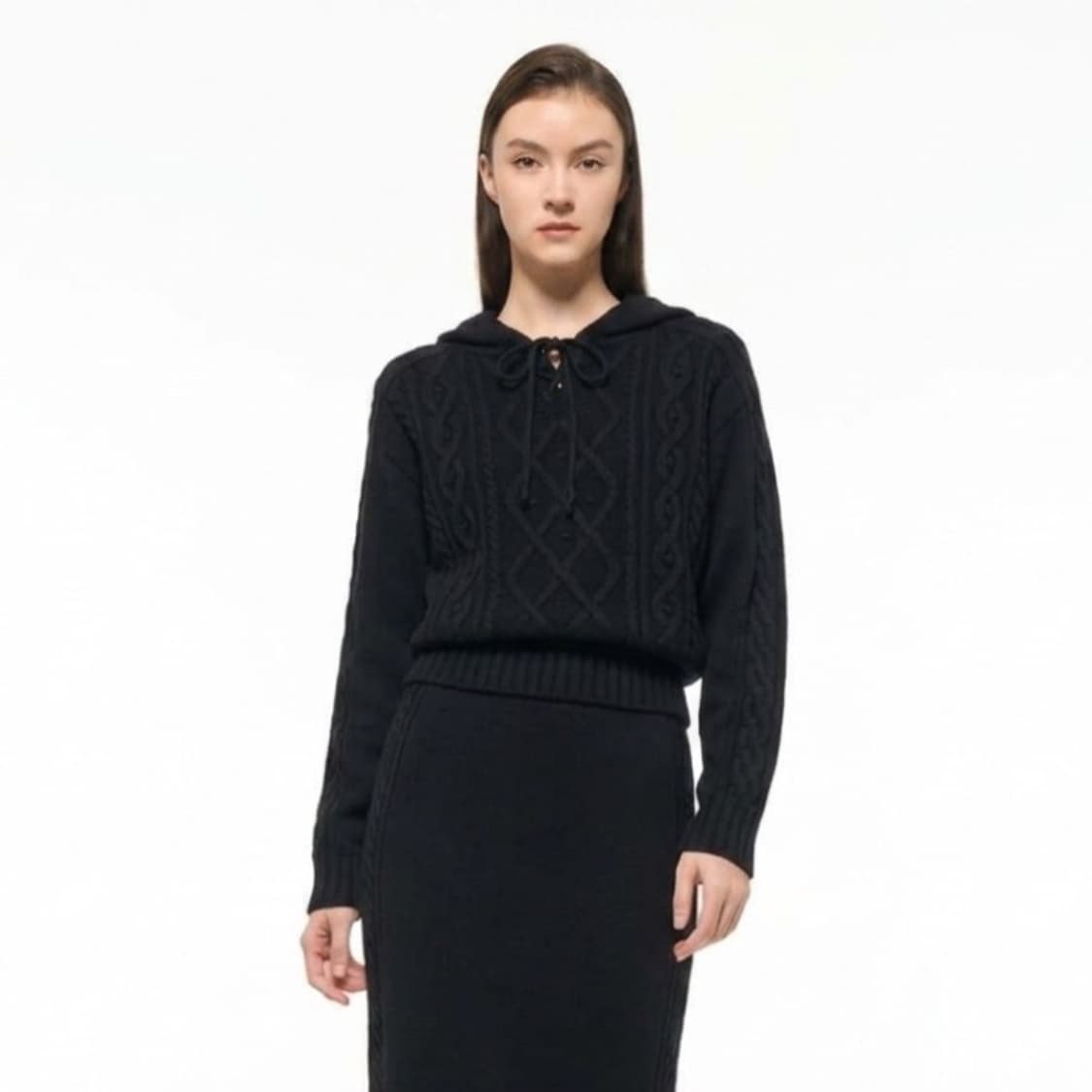 타임 TIME 23 양모 캐시미어 후드 탑 상품이미지1