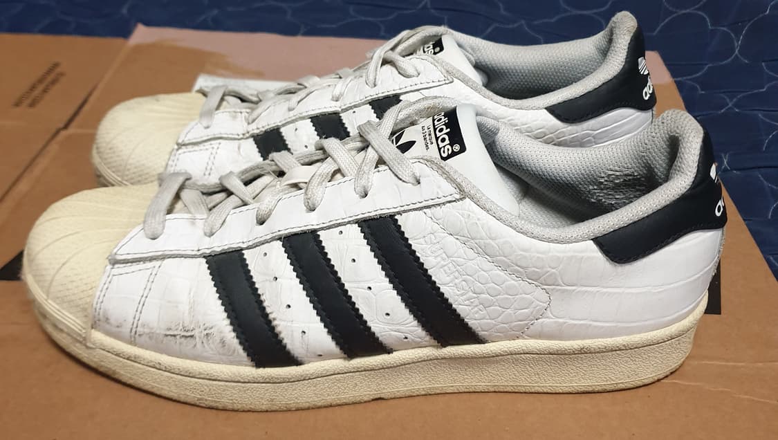 아디다스 슈퍼스타 뱀피 화이트 블랙 스니커즈 (250) 상품이미지2