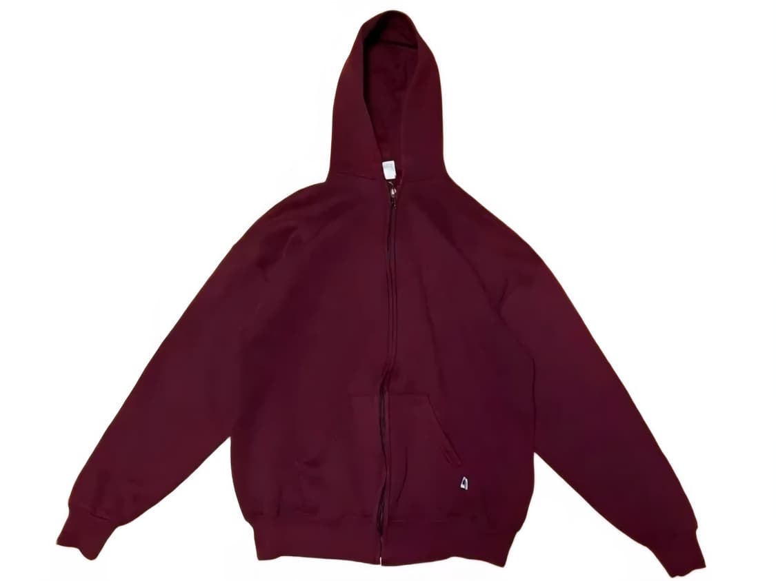 90s Russell Hoodie zip up Burgundy 상품이미지1