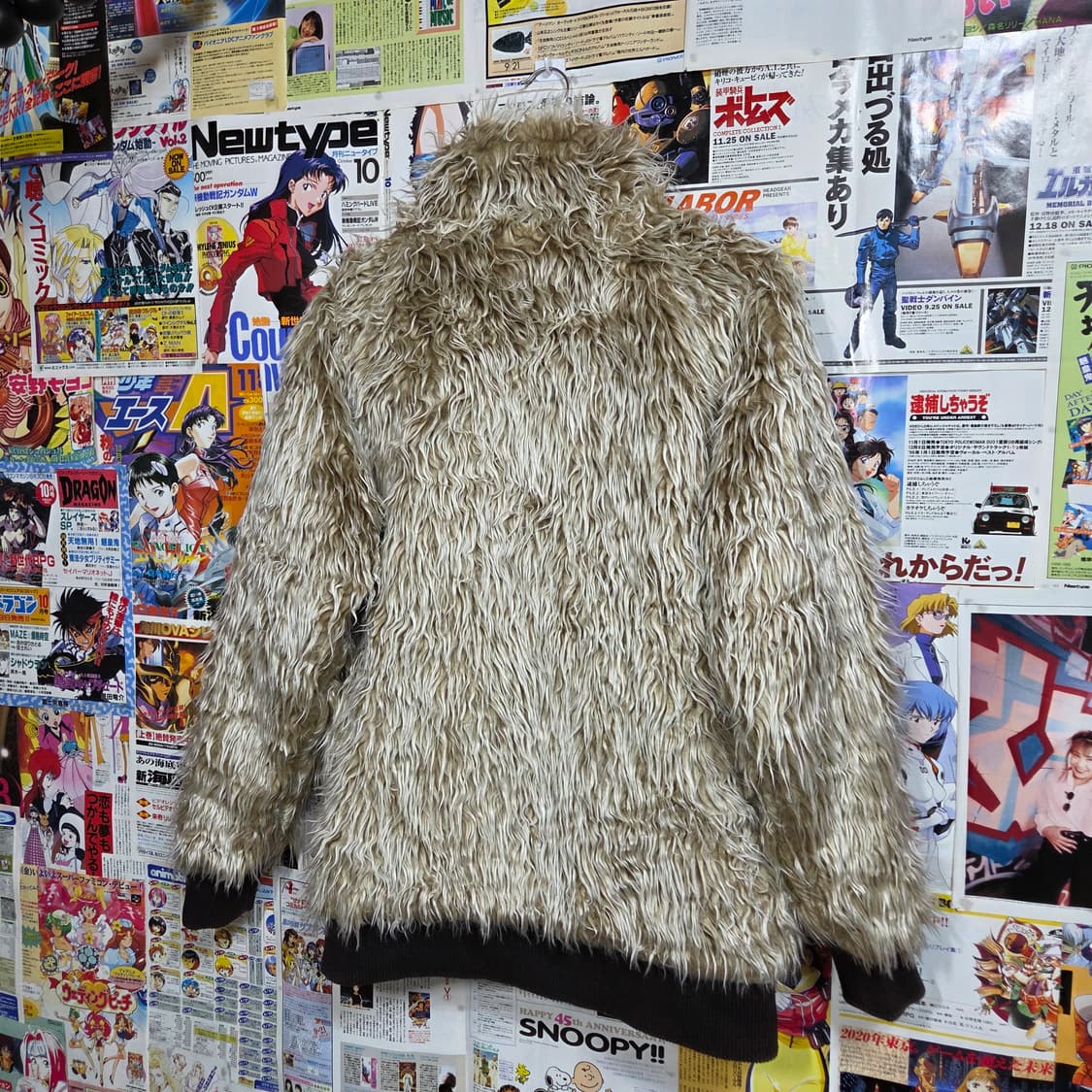 빈티지 에코 샤기 퍼 리버시블 카키 브라운 점퍼 상품이미지6