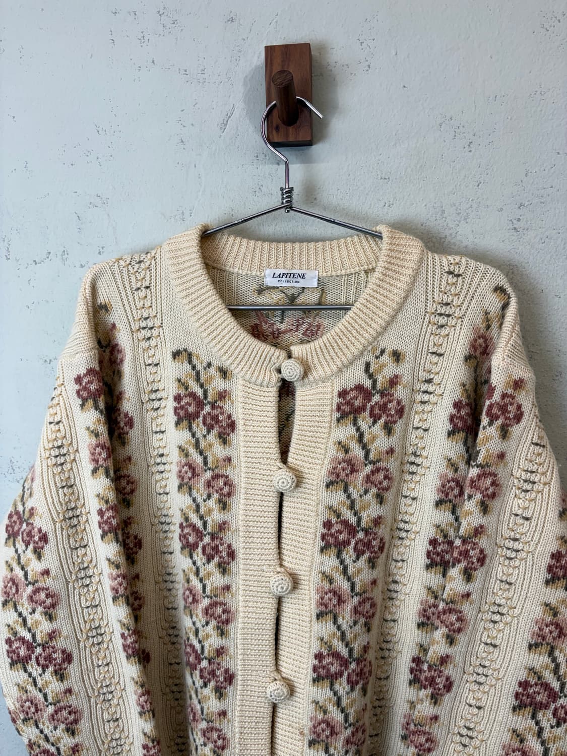 JPN 빈티지 플라워 니트 가디건 상품이미지4