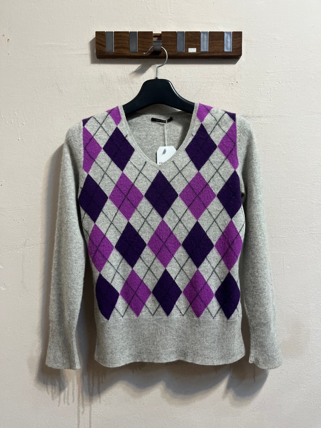 캐시미어 니트 아가일 패턴 니트 상품이미지1