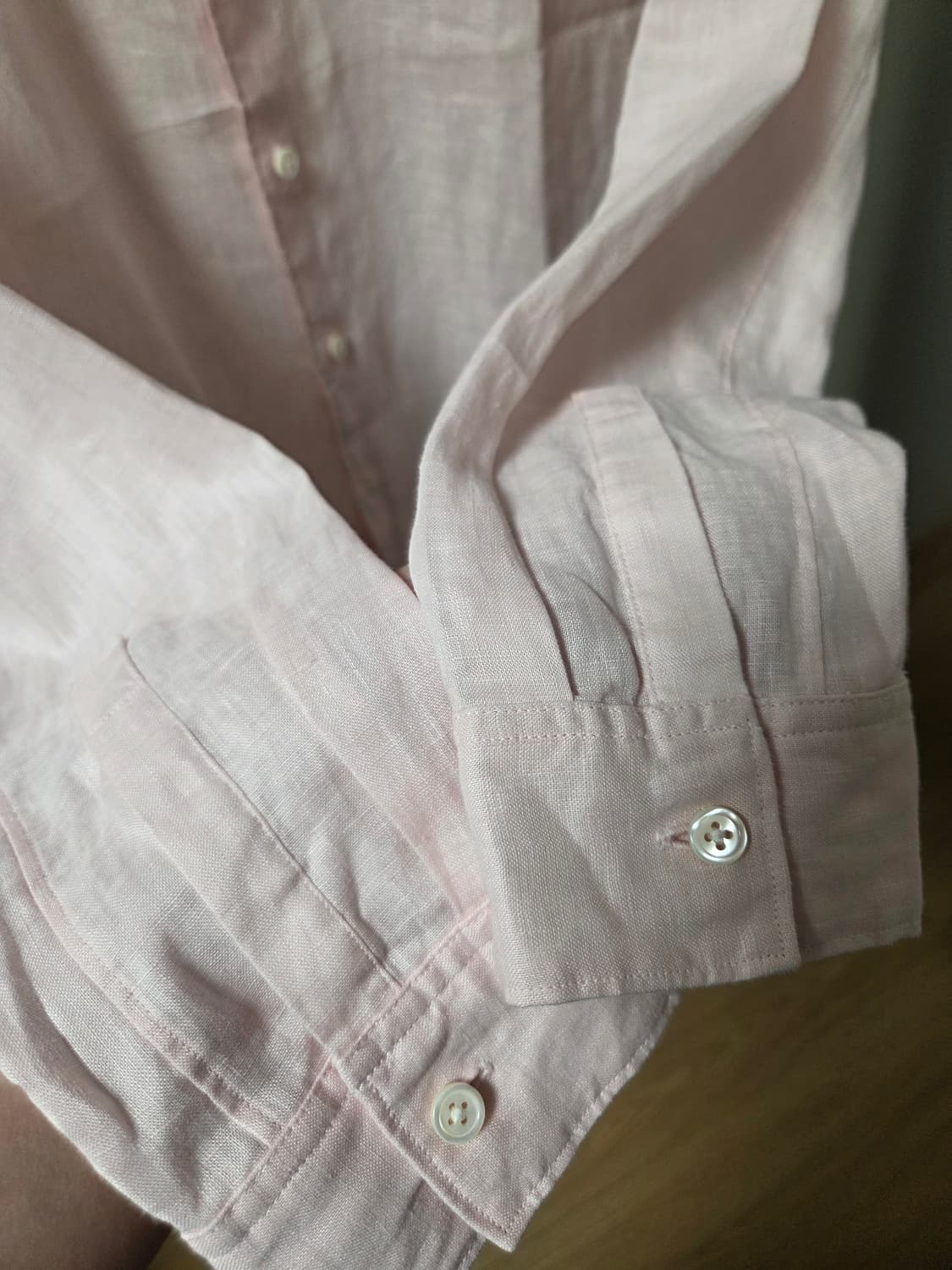 띠어리 Theory 어빙 린넨셔츠 페일 핑크 상품이미지5