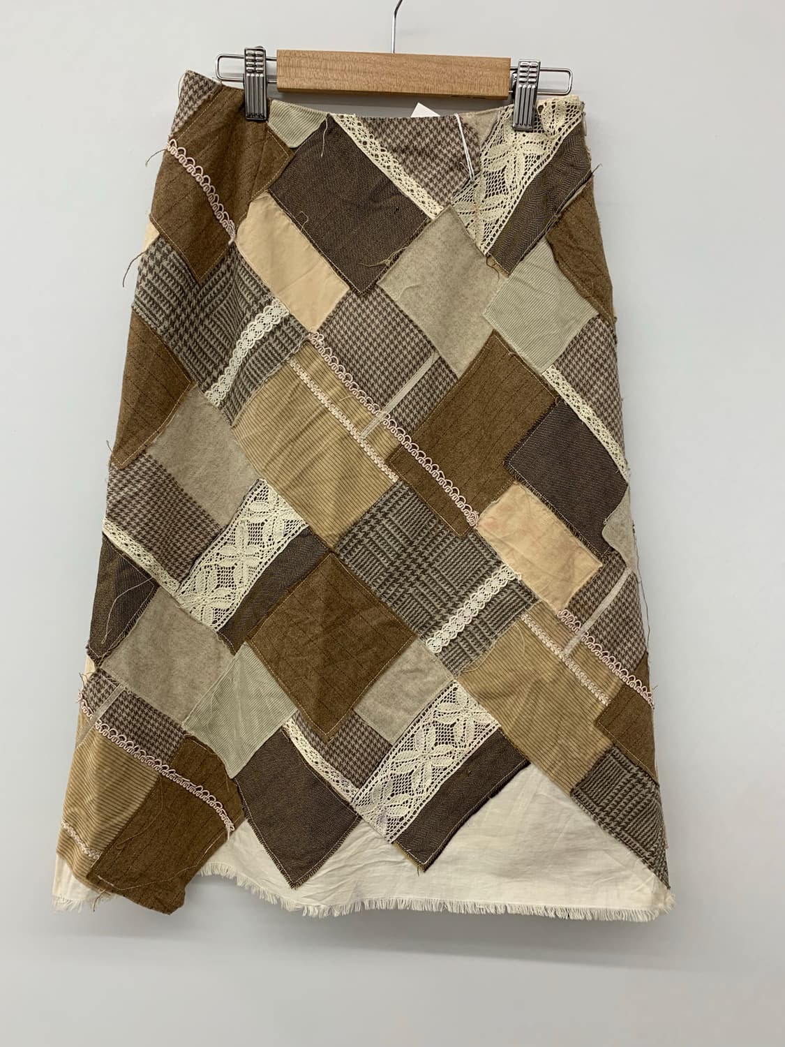 모리 패치워크 레이스 미디 스커트 상품이미지3