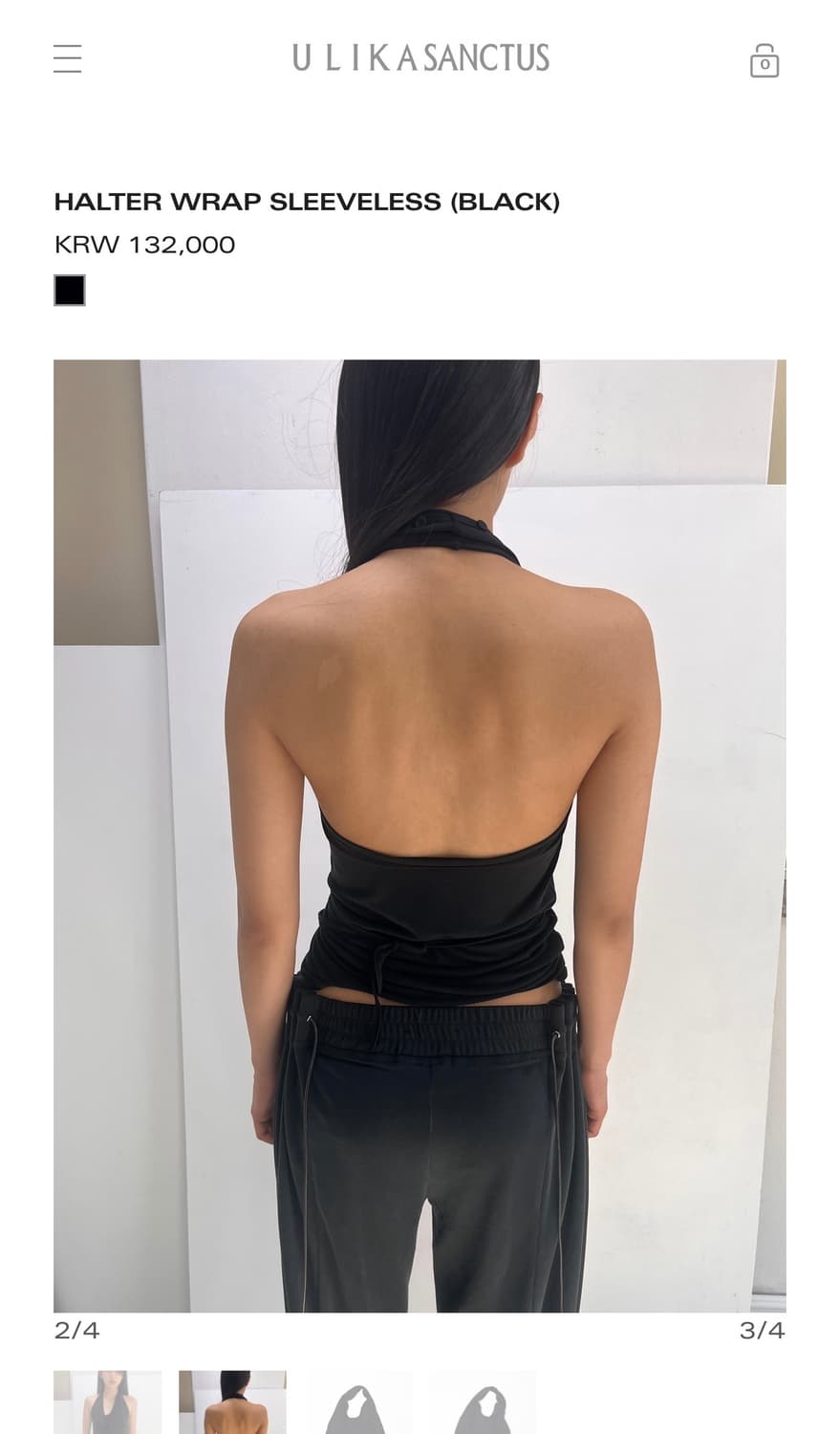 율리카 상투스 HALTER WRAP SLEEVELESS 블랙 (새상품) 상품이미지2