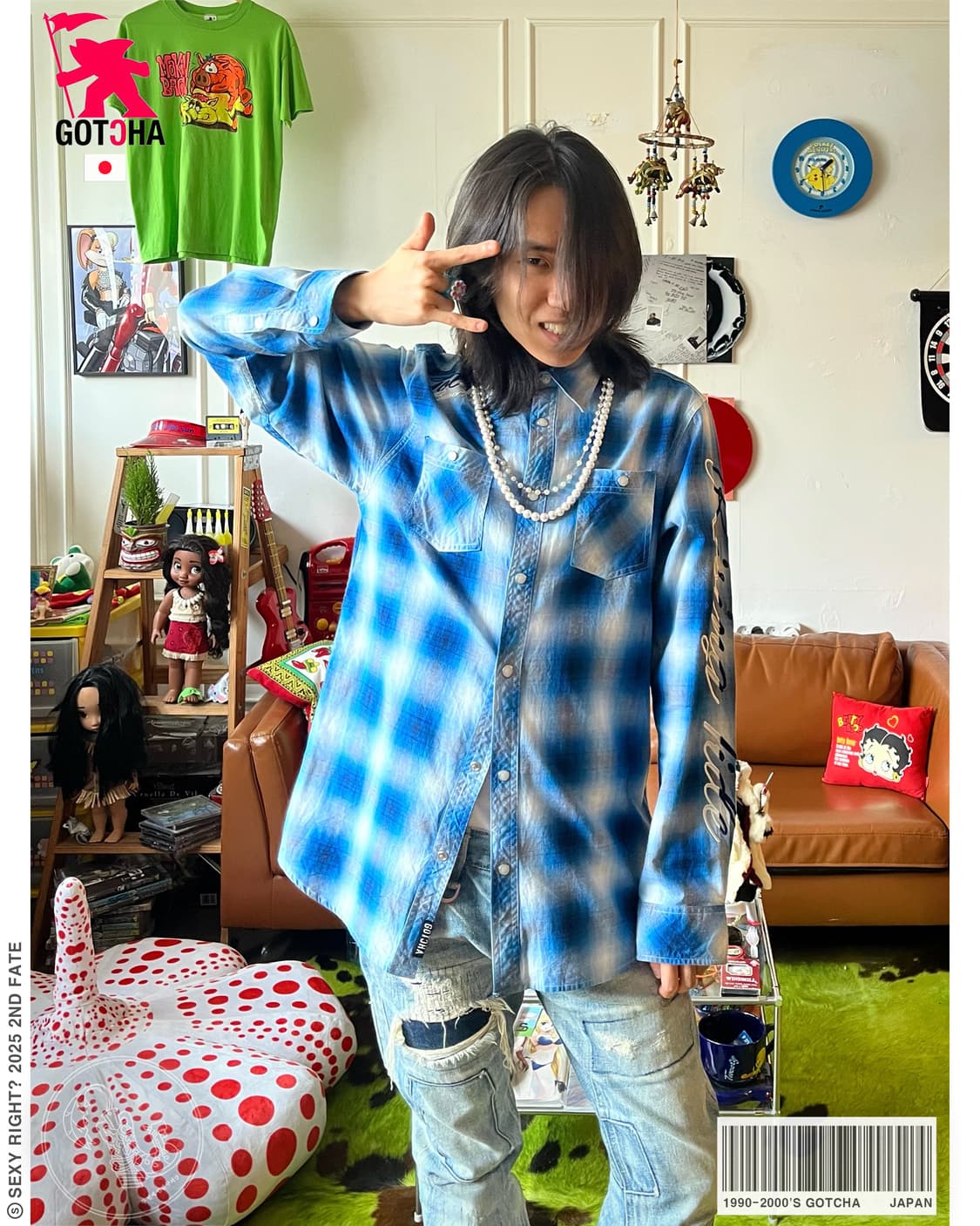 90-00s GOTCHA Embroidery Check shirt 상품이미지1