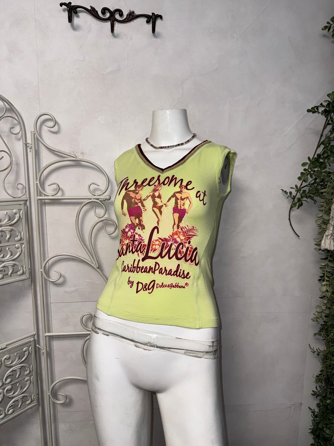 Dolce & Gabbana lime graphic sleeveless 상품이미지1