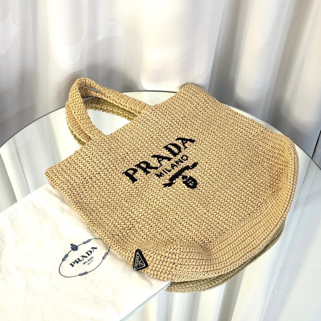 프라다 라피아 크로셰 네트 토트백 숄더백  상품이미지2