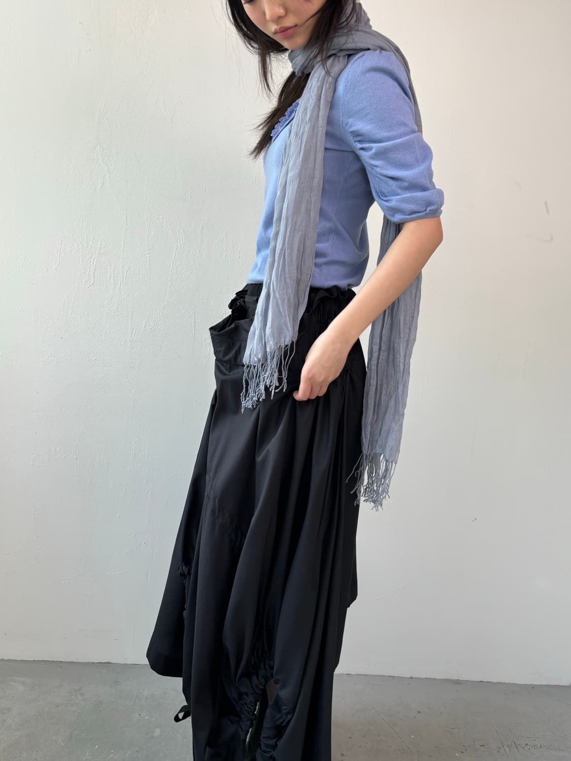 프릴 셔링 티셔츠 상품이미지3