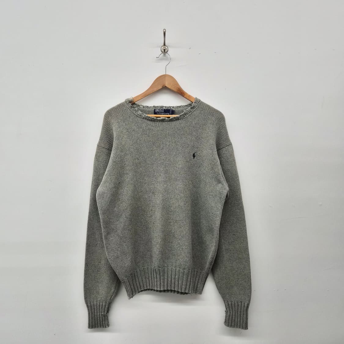 폴로 랄프로렌 그레이 빈티지 니트 스웨터 남성 M 상품이미지1