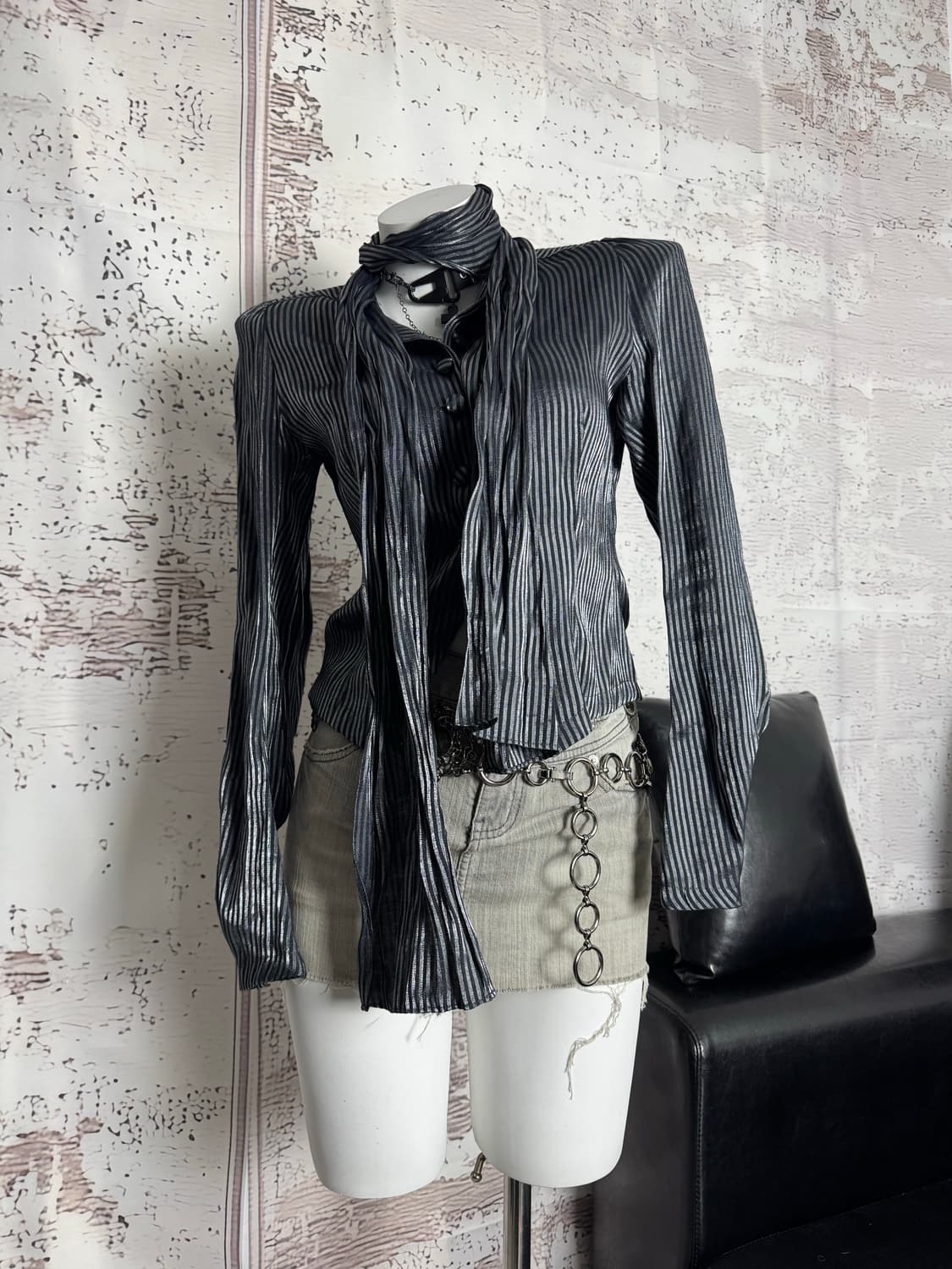 Striped muffler shirt 상품이미지2