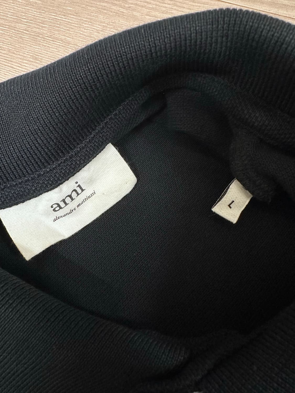 ami 아미 스몰 하트 로고 폴로 셔츠 카라티 피케티 블랙 L 사이즈 상품이미지7