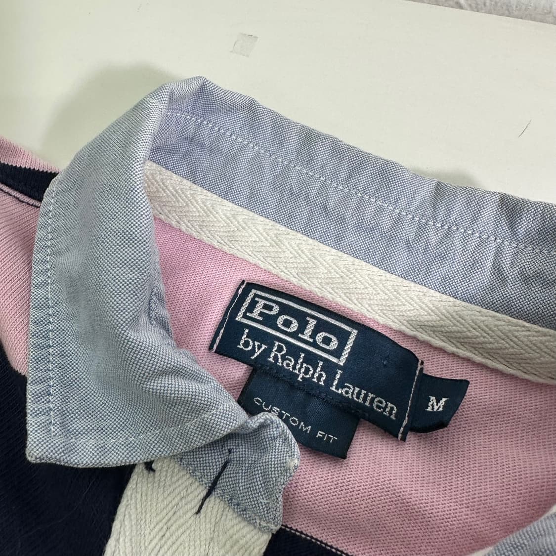 M 폴로 랄프로렌 연분홍 빅단가라 럭비 맨투맨 상품이미지5