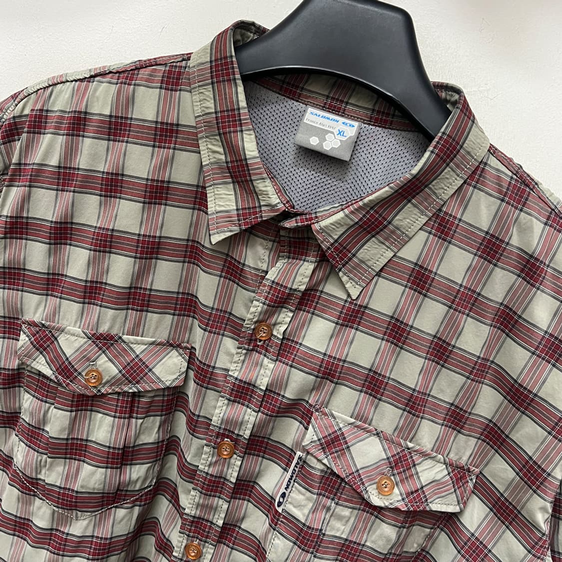 SALOMON 살로몬 큅 하프맨 체크 반팔 셔츠 XL 상품이미지3