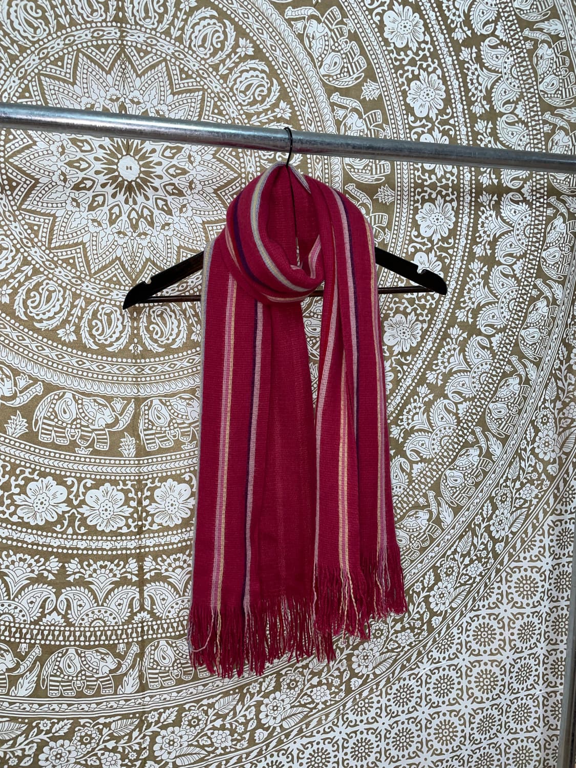 빈티지 핫핑크 스트라이프 머플러 목도리  상품이미지2