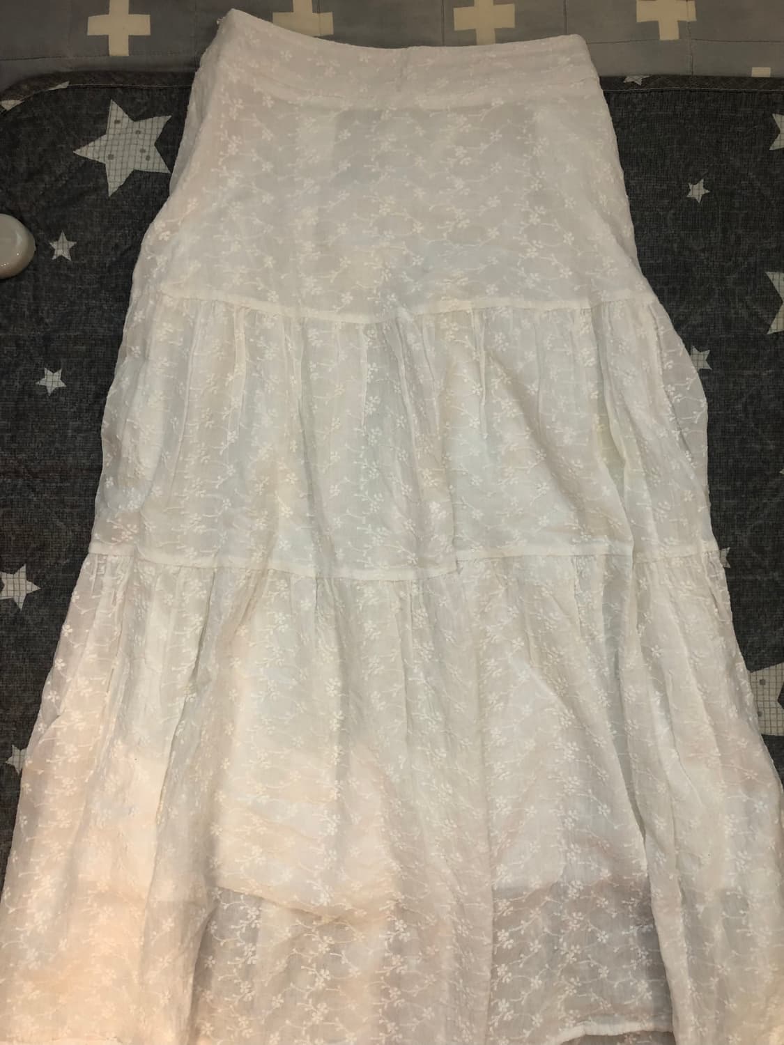 모리걸 화이트 롱스커트 상품이미지1