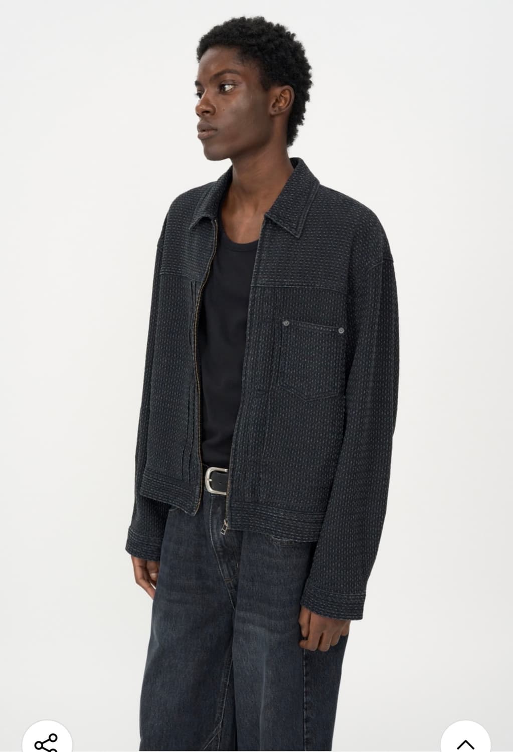 (새상품)(M) 인사일런스 스티치드 서페이스 자켓 BLACK 판매 상품이미지4