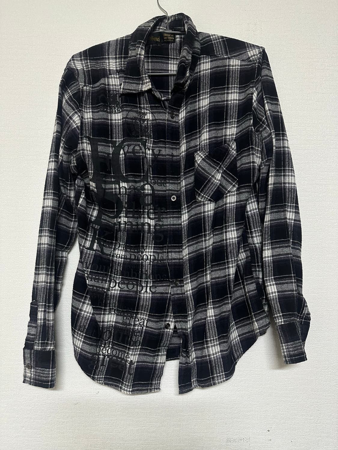 Mindgamef 펑크 레터링 플란넬 체크셔츠 상품이미지2