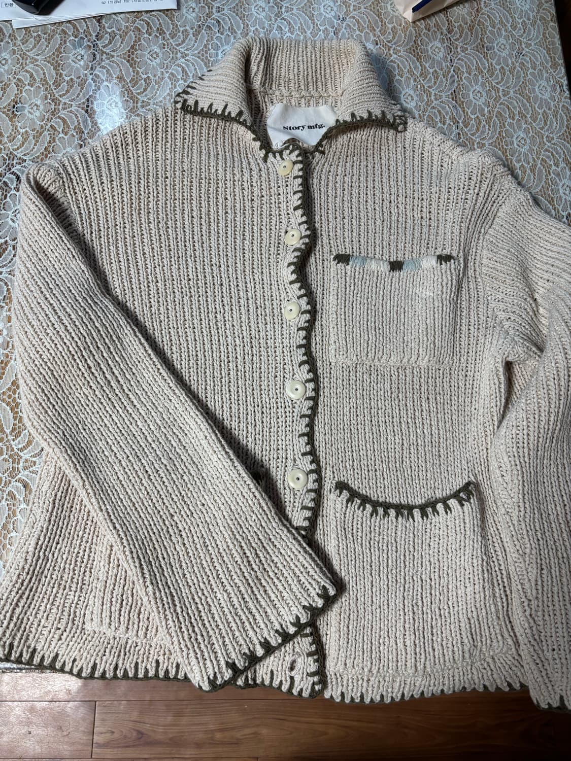 Story mfg. GRANDAD 스티치 디테일 가디건 상품이미지5