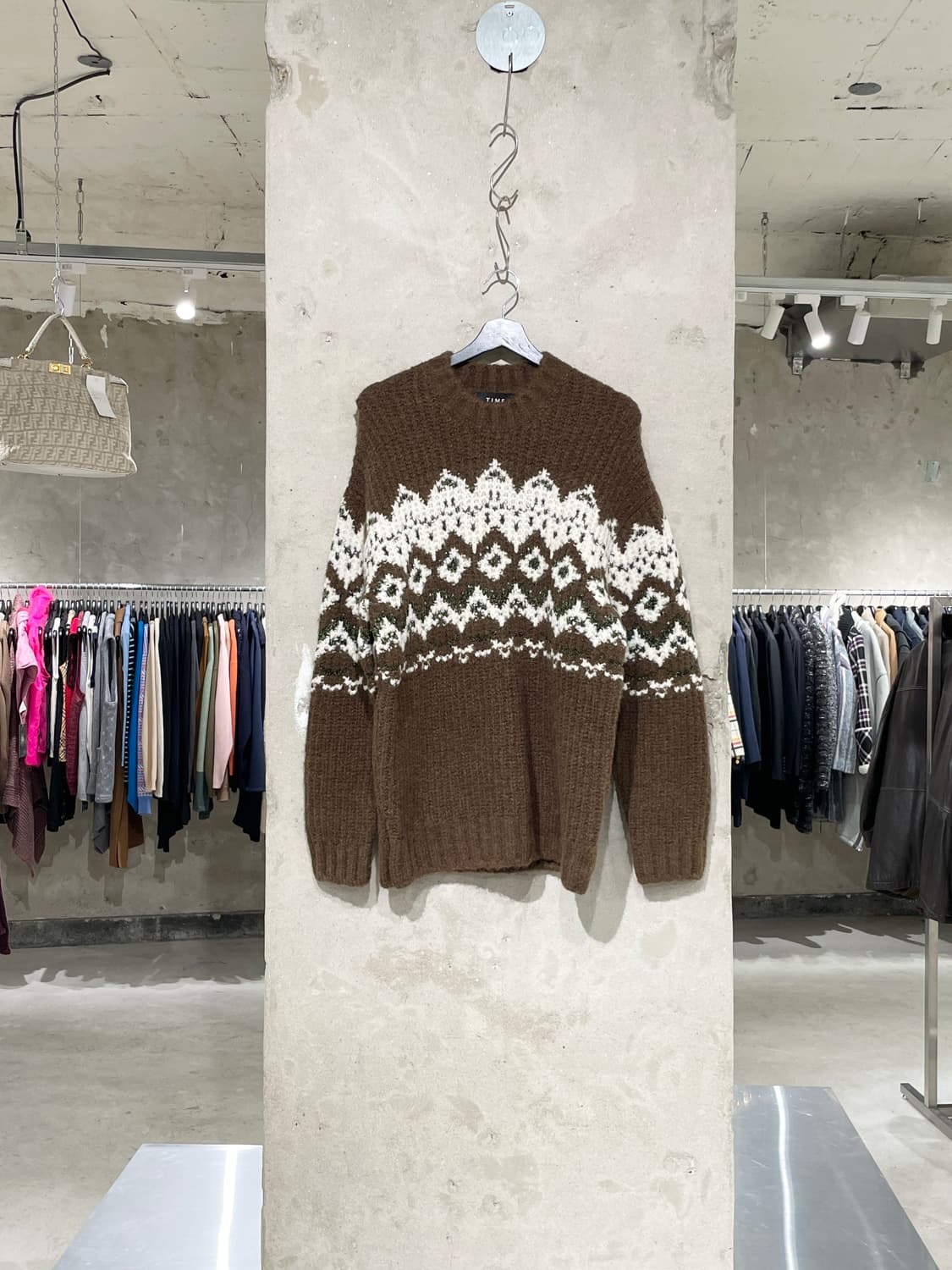 타임 옴므 22F/W 브라운 노르딕 알파카 울 스웨터 상품이미지1