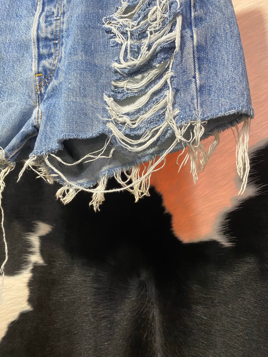 Levi’s 501 데미지 디테일 데님 숏츠 상품이미지4