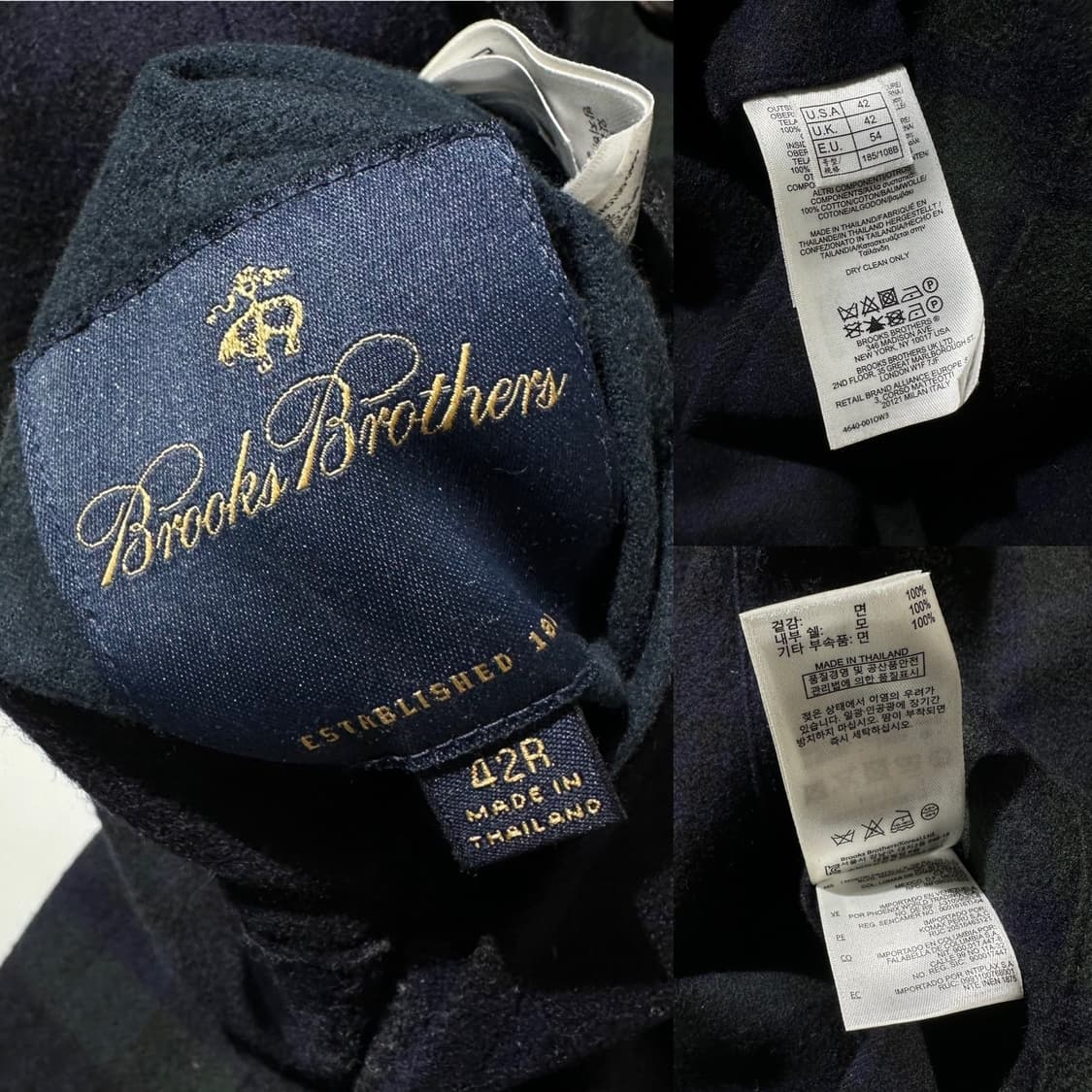 브룩스 브라더스 리버시블 블랙와치 타탄체크 싱글 코트 상품이미지7