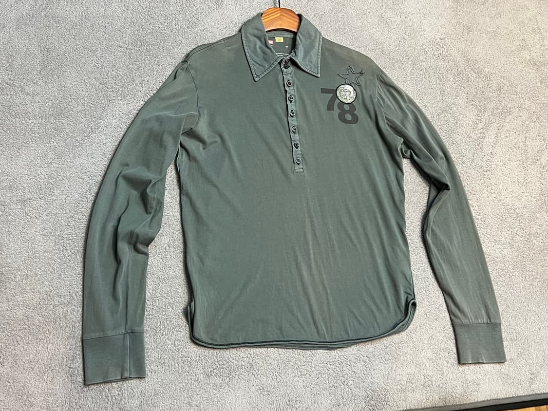 DIESEL 디젤 인디언 벡터로고 헨리넥 카라티셔츠 상품이미지2