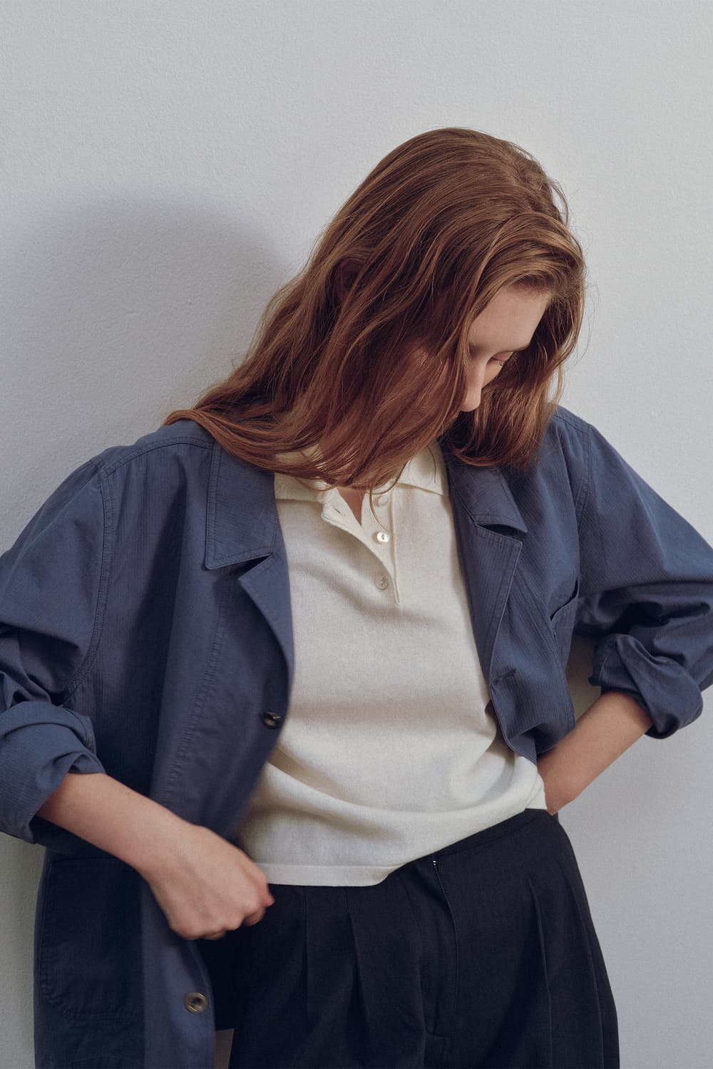 낫띵리튼 프렌치 워크 자켓 빈티지 블루 컬러 상품이미지1