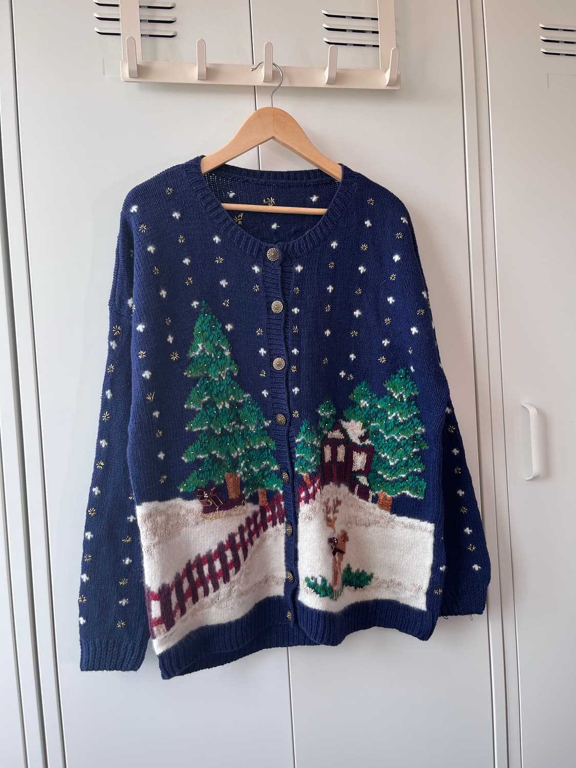 Northern treasures 크리스마스 겨울 풍경 니트 가디건  상품이미지3