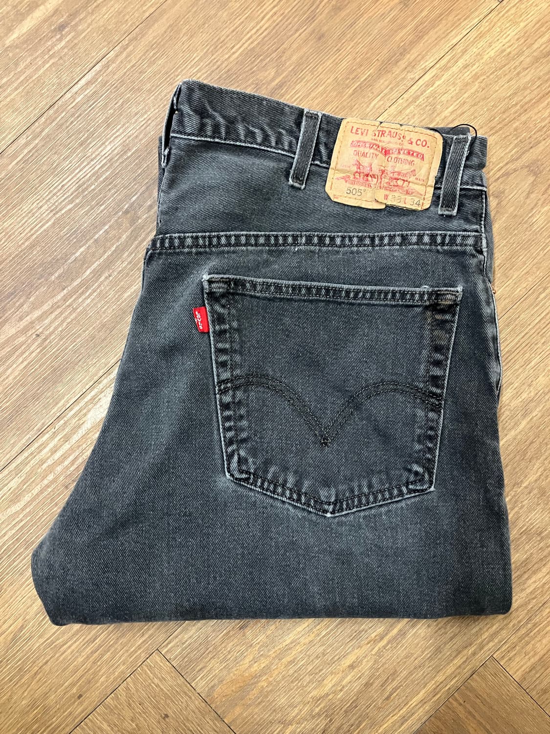 N177 리바이스 505 흑청 레귤러핏 상품이미지1