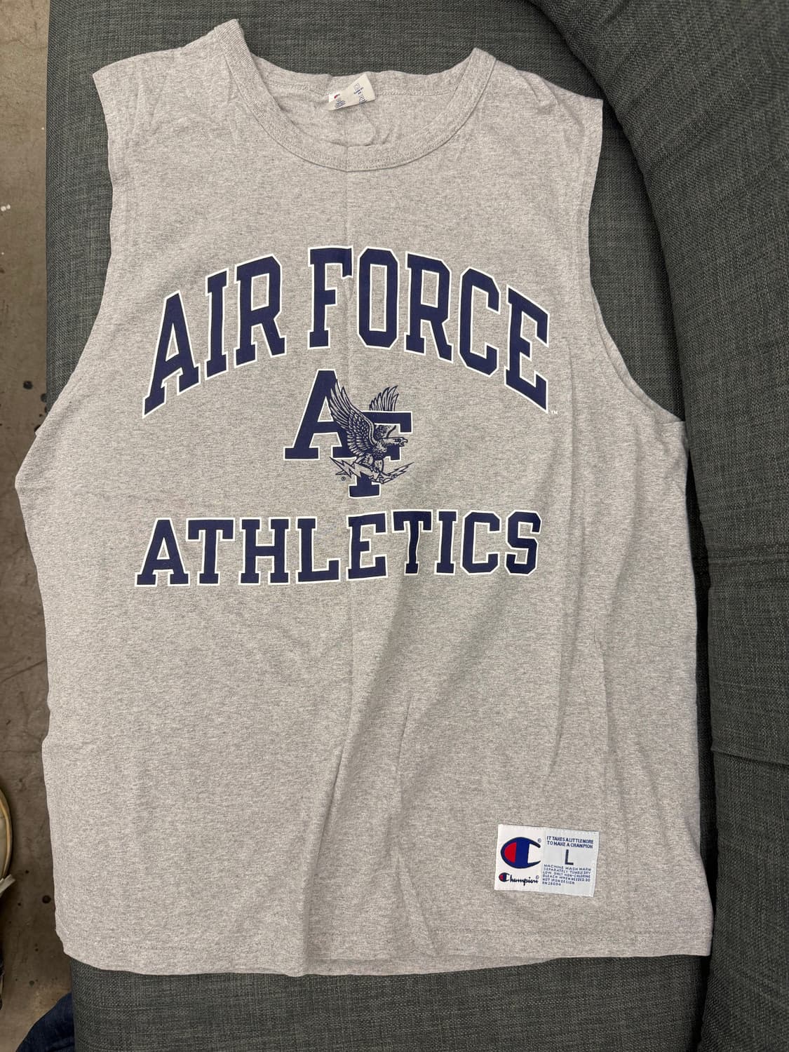 챔피온 에어포스 애슬레틱 슬리브리스 L 착샷 있어요~ 상품이미지1